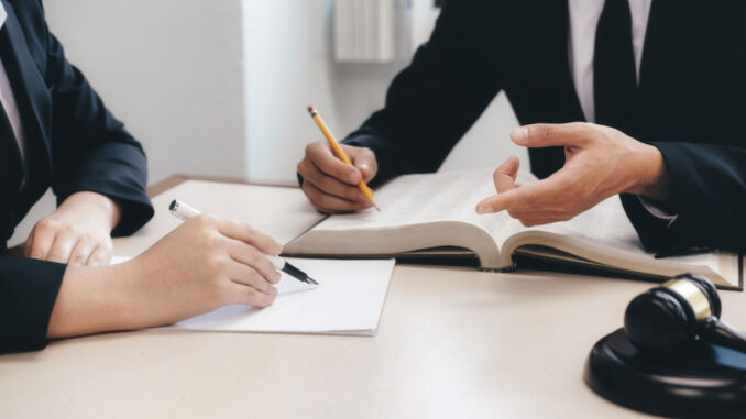 Lawyer and client interaction illustrating smart legal client portals