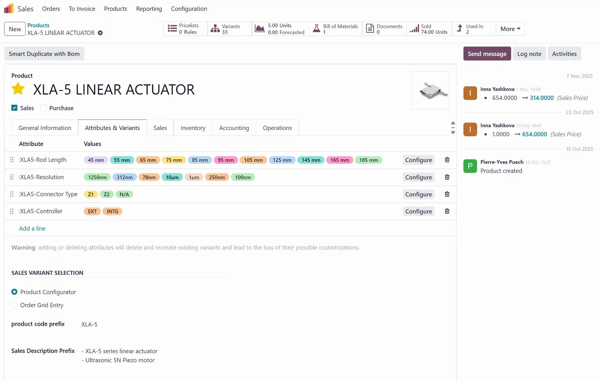 End-to-end traceability and quality management dashboard in Odoo for Xeryon